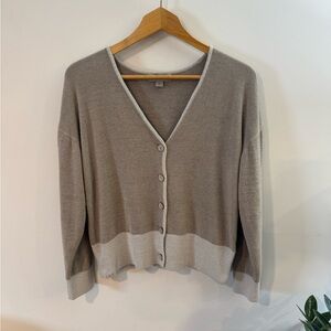 Barefoot Dreams CozyChic Ultra Lite Two-tone Cardigan, Grey, Sz XL